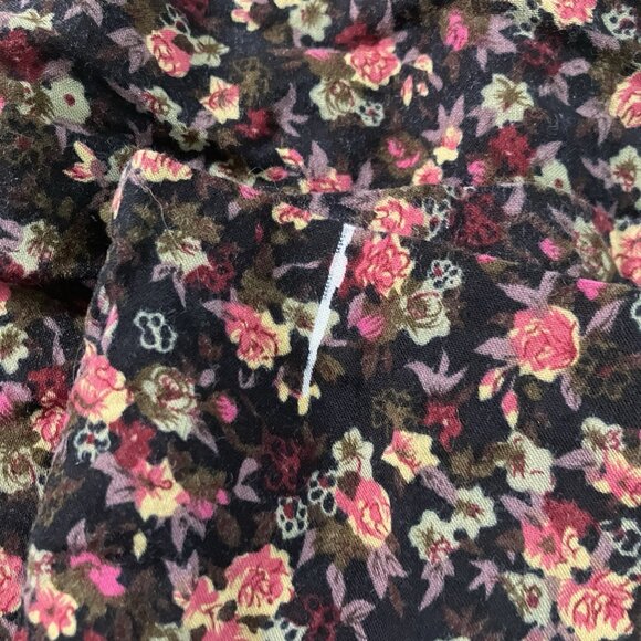 Vintage 90s Floral Jumpsuit Womens Her Rayon Black Pink Grunge Cottagecore - Picture 12 of 13
